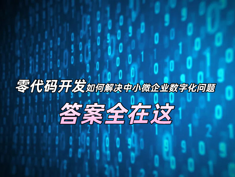零代碼開發(fā)如何解決中小微企業(yè)數(shù)字化問題，答案全在這！